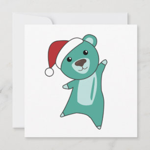 Farbenfrohe Bären Frohe Weihnachts Winter Tiere Bä Einladung