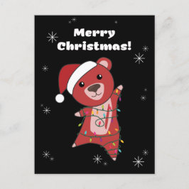 Farbenfrohe Bären Frohe Weihnachts Winter Tiere Bä Feiertagspostkarte