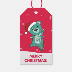 Farbenfrohe Bären Frohe Weihnachts Winter Tiere Bä Geschenkanhänger