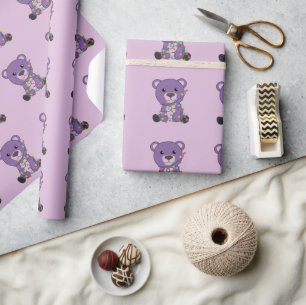 Farbenfrohe Bären Frohe Weihnachts Winter Tiere Bä Geschenkpapier