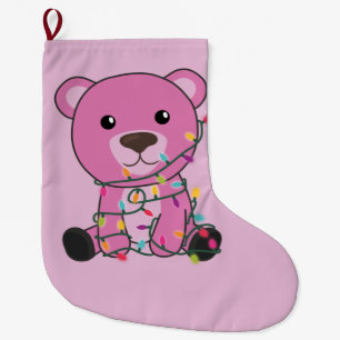 Farbenfrohe Bären Frohe Weihnachts Winter Tiere Bä Großer Weihnachtsstrumpf