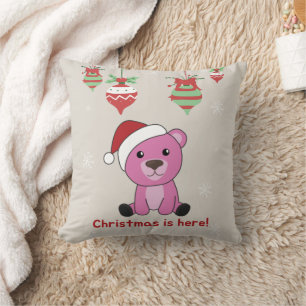 Farbenfrohe Bären Frohe Weihnachts Winter Tiere Bä Kissen