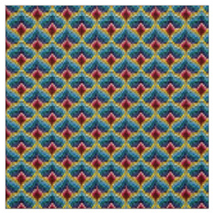 Farbenfrohe Bargello Stickerei Boho Chic Muster Stoff