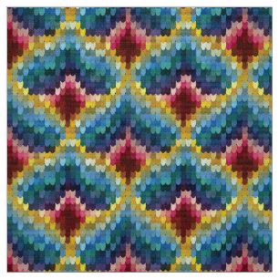 Farbenfrohe Bargello Stickerei Boho Chic Muster Stoff