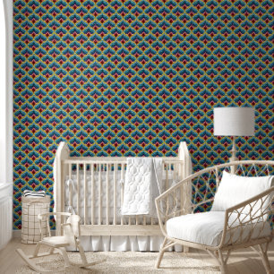 Farbenfrohe Bargello Stickerei Boho Chic Muster Tapete