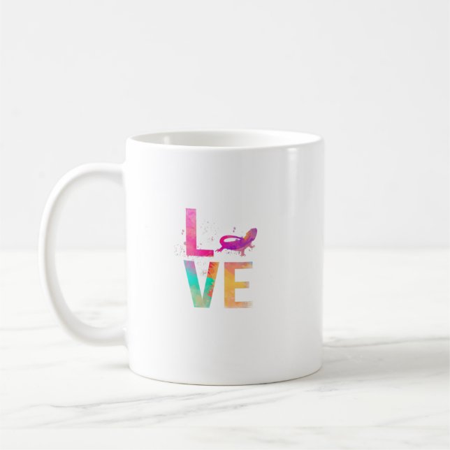 Farbenfrohe bärtige Drachen-Mama gibt Bartdrache Kaffeetasse (Links)