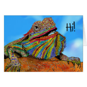 Farbenfrohe, bärtige Grußkarte für den Drachen