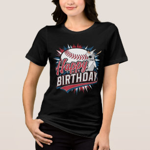 Farbenfrohe Baseball-GeburtBunte Baseball-Geburt Tri-Blend Shirt