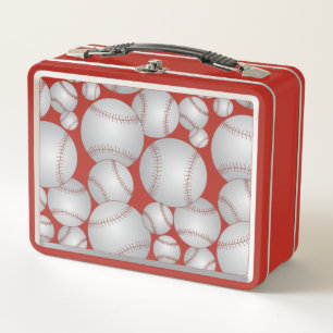 Farbenfrohe Baseballs Muster Grau Metall Brotdose