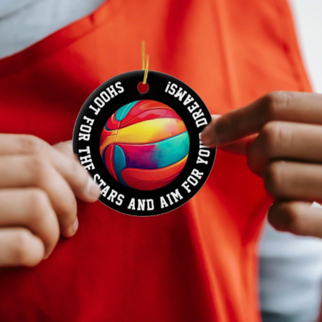 Farbenfrohe Basketball Black Slam Dunk Player Meda Keramik Ornament (Von Creator hochgeladen)