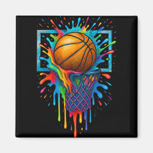 Farbenfrohe Basketball Farbe Splash Hoop Netz Slam Magnet