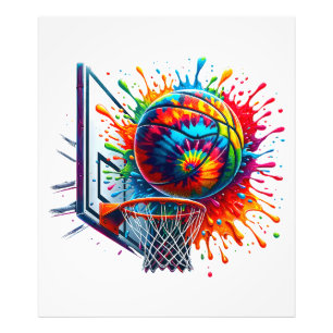 Farbenfrohe Basketball-Gefärbte Krawatte - Farbpal Fotodruck