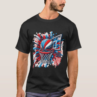 Farbenfrohe Basketball-Gefärbte Krawatte - Farbpal T-Shirt