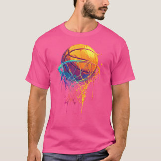 Farbenfrohe Basketball-Gefärbte Krawatte - Farbpal T-Shirt
