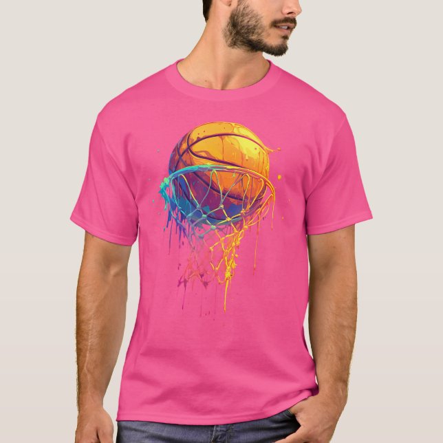 Farbenfrohe Basketball-Gefärbte Krawatte - Farbpal T-Shirt (Vorderseite)