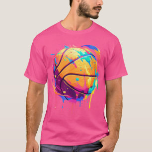 Farbenfrohe Basketball-Gefärbte Krawatte - Farbpal T-Shirt