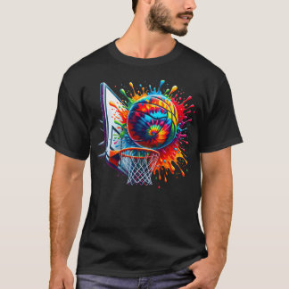 Farbenfrohe Basketball-Gefärbte Krawatte - Farbpal T-Shirt
