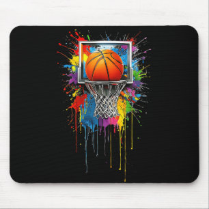 Farbenfrohe Basketball-Gefärbte Krawatte Farbschla Mousepad