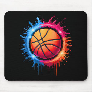 Farbenfrohe Basketball-Gefärbte Krawatte Farbschla Mousepad