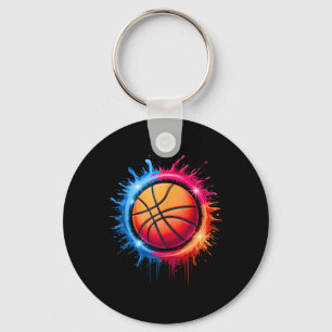 Farbenfrohe Basketball-Gefärbte Krawatte Farbschla Schlüsselanhänger