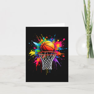 Farbenfrohe Basketball-Gefärbte Krawatte Karte