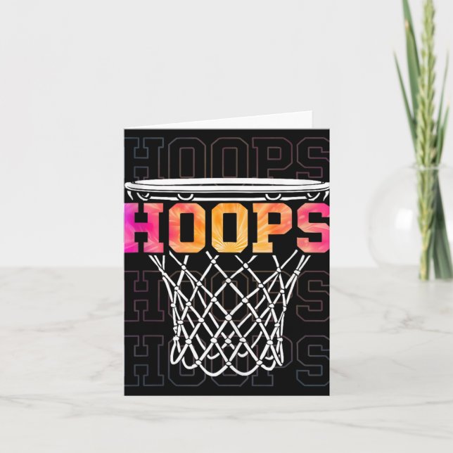 Farbenfrohe Basketballkorb Männer und Amp; Frauen  Karte (Vorderseite)