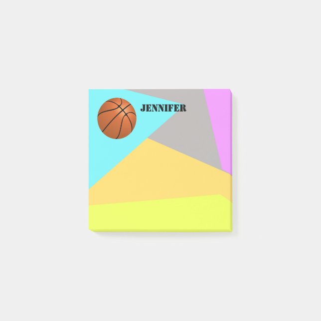 farbenfrohe Basketballposten, die Sie zur Personal Post-it Klebezettel (Vorderseite)