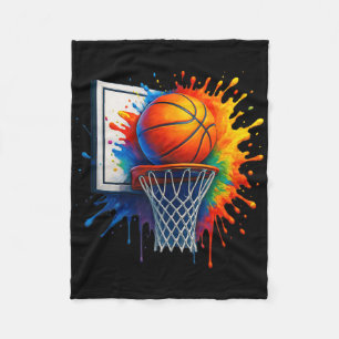 Farbenfrohe Basketballstraße mit Graffiti Dri Fleecedecke