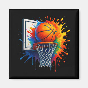 Farbenfrohe Basketballstraße mit Graffiti Dri Magnet