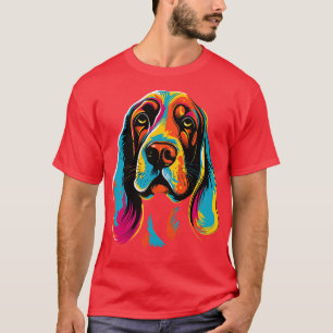 Farbenfrohe Basset Hound Art Hund Gesicht Niedlich T-Shirt