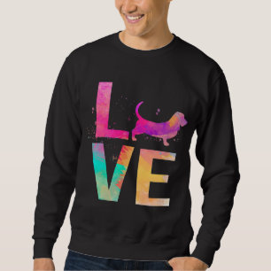 Farbenfrohe Basset Hound Hund Mama gibt Basset Hou Sweatshirt