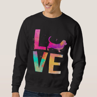 Farbenfrohe Basset Hound Hund Mama gibt Basset Hou Sweatshirt