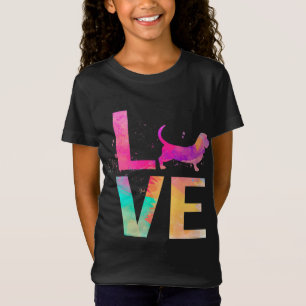 Farbenfrohe Basset Hound Hund Mama gibt Basset Hou T-Shirt