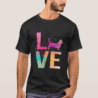 Farbenfrohe Basset Hound Hund Mama gibt Basset Hou T-Shirt