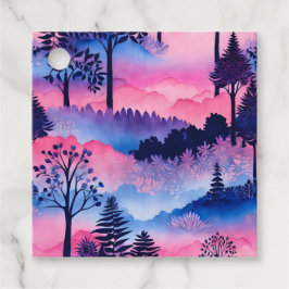 Farbenfrohe Batik Forest Art Geschenketiketts Geschenkanhänger