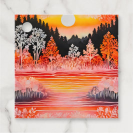 Farbenfrohe Batik Forest Art Geschenketiketts Geschenkanhänger