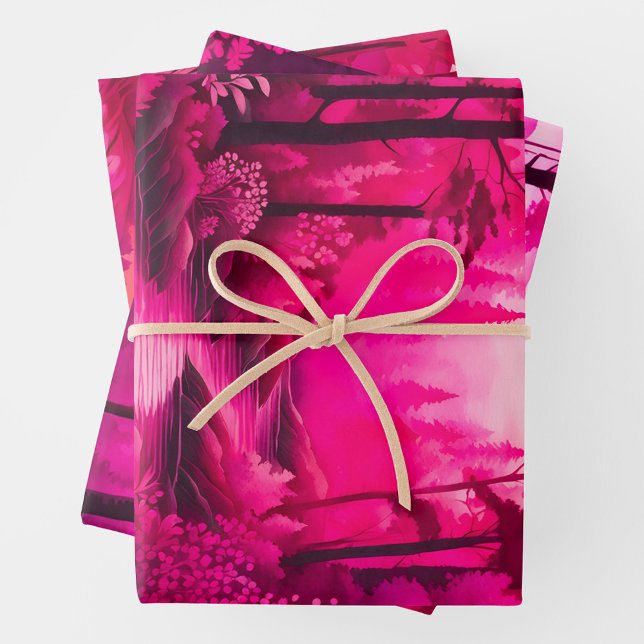 Farbenfrohe Batik Forest Art Wrapping Paper Shees Geschenkpapier Set (Von Creator hochgeladen)