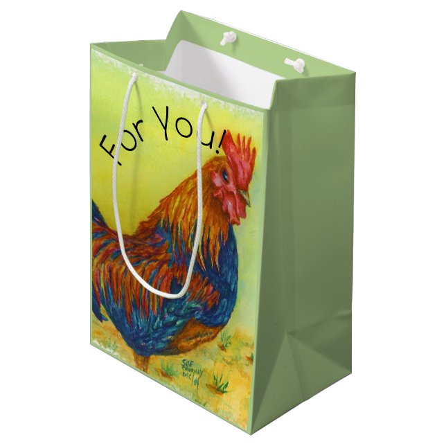 Farbenfrohe Bauernhofserie Mittlere Geschenktüte (Vorderseite Schrägansicht)