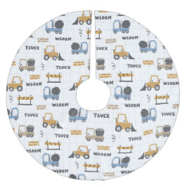 Farbenfrohe Baumaschinen Muster Polyester Weihnachtsbaumdecke