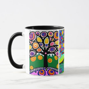 Farbenfrohe Bäume   Kunst des Volkes   KI Art Tasse