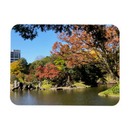 Farbenfrohe Bäume Landschaft im japanischen Garten Magnet