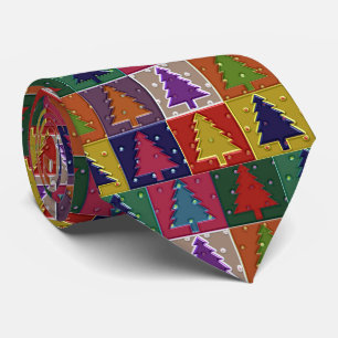 Farbenfrohe Bäume Stilvoll Urlaub Necktie Krawatte