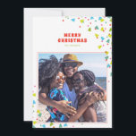 Farbenfrohe Bäume und Star Confetti Modernes Foto Feiertagskarte<br><div class="desc">Spielerischer Baum und Sternenkonfetti rahmen Ihr Foto auf dieser modernen und minimalistischen ein Foto Weihnachtskarte. Personalisieren Sie die Vorderseite der Karte mit Ihrem eigenen saisonalen Gruß,  Namen und Foto. Der koordinierende gemusterte Backer hat viel Platz,  um Ihrer persönlichen Touch mehr Bilder oder eine längere Form der Feiertagsstimmung warten.</div>