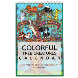 Farbenfrohe Baumkreaturen Whimsical 2022 Tierart Kalender