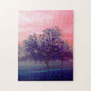 Farbenfrohe Baumlandschaft von Texas/rosa Himmel