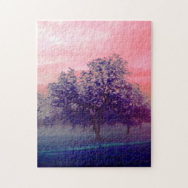 Farbenfrohe Baumlandschaft von Texas/rosa Himmel (Vertikal)