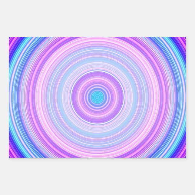 Farbenfrohe Baumwolle Candy Pink Blue Geschenkpapier Set (Vorderseite)