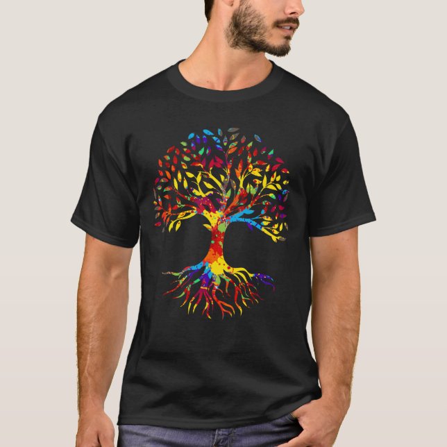 Farbenfrohe Baumwurzeln Natur Lover T-Shirt (Vorderseite)