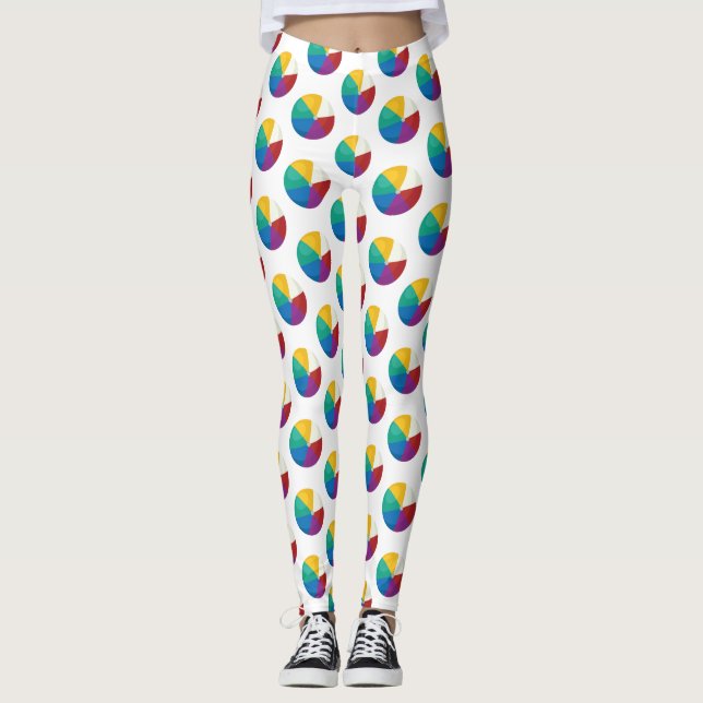 Farbenfrohe Beach Ball Sommermuster Leggings (Vorderseite)