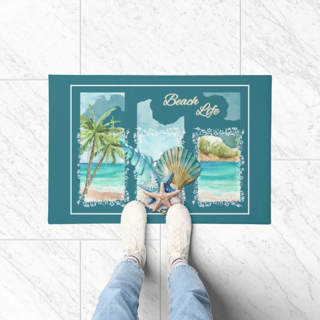 Farbenfrohe Beach Life Doormat Fußmatte (Indoor)